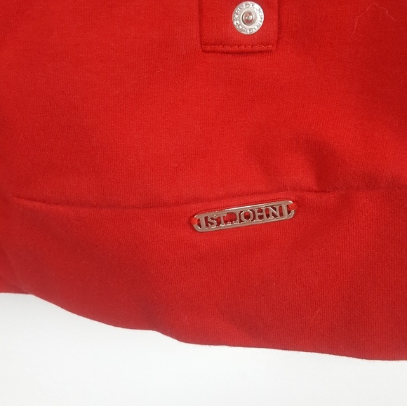 St John Sport Small Red Zipper Jacket Sweater - Picture 3 of 6